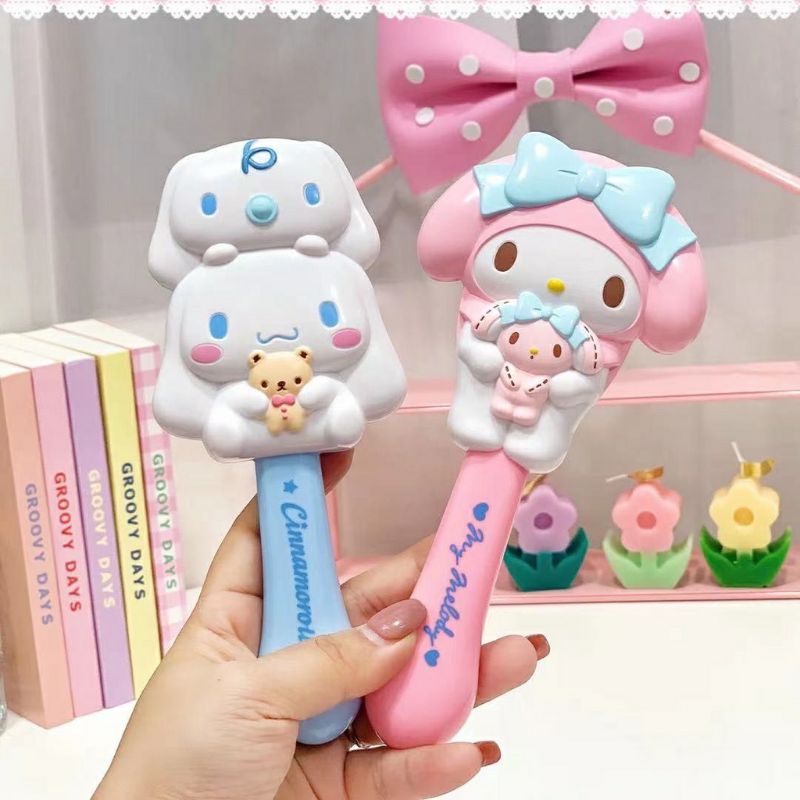 Sisir Rambut Karakter SANRIO 3D SOFT Hair Brush Princess Sisir Sikat Kuromi Cinnamoroll Hello Kitty Melody Elsa Frozen Mermaid Sisir Kado Gift Unik Comb