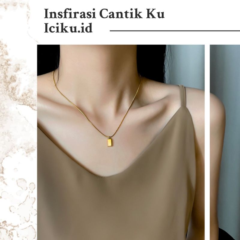 Necklace Titanium Wanita Kalung Anti Karat Anti Alergi Aksesoris Korea