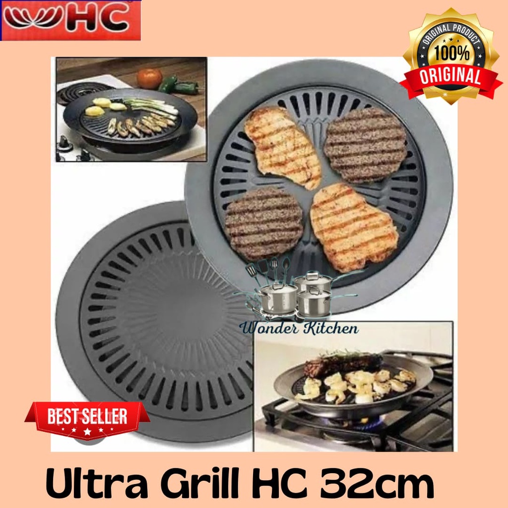 Panggangan BBQ Bulat 32Cm Ultra Grill HC / Grill Barbeque Anti Lengket