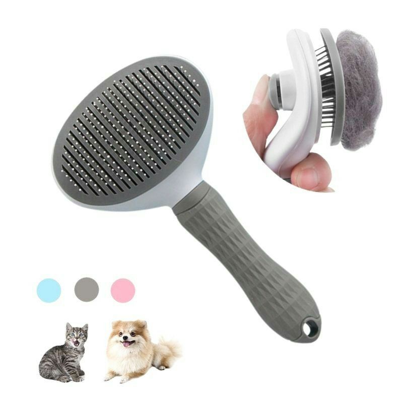 Sisir Rambut Binatang Peliharaan Hair Removal Grooming Comb Cleanpet's t10 Gray