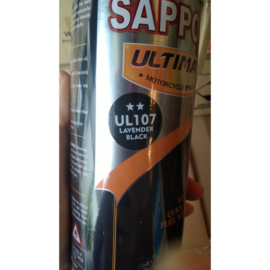 cat spray pilok pilox cat semprot sapporo ultimate saporo UL107 lavender black hitam lavender unggu hitam ul 107 400ml