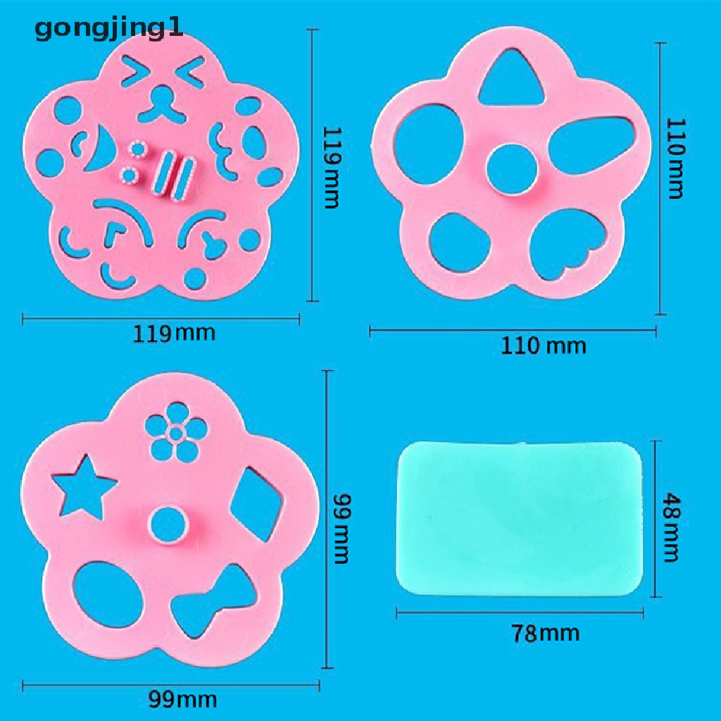 Ggg 2/3 /4Pcs Cetakan Ekspresi Wajah Kartun Rice Ball Mold DIY Alat Embos ID