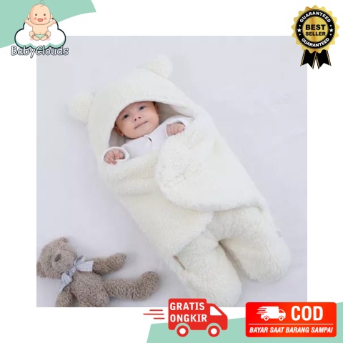 Selimut Bedong Bayi Selimut Lembut Karakter Bayi Selimut Cover Bayi - Cokelat