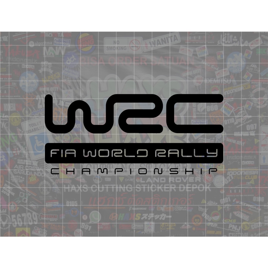 Cutting Sticker Logo WRC World Rally Championship Kaca Mobil Ukuran 10