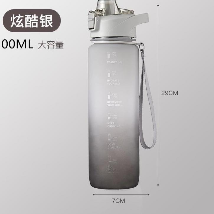 Import Original% Botol Minum Tritan Warna Gradasi 1L Botol Viral ukuran 1 liter Free Sticker 3D Kual