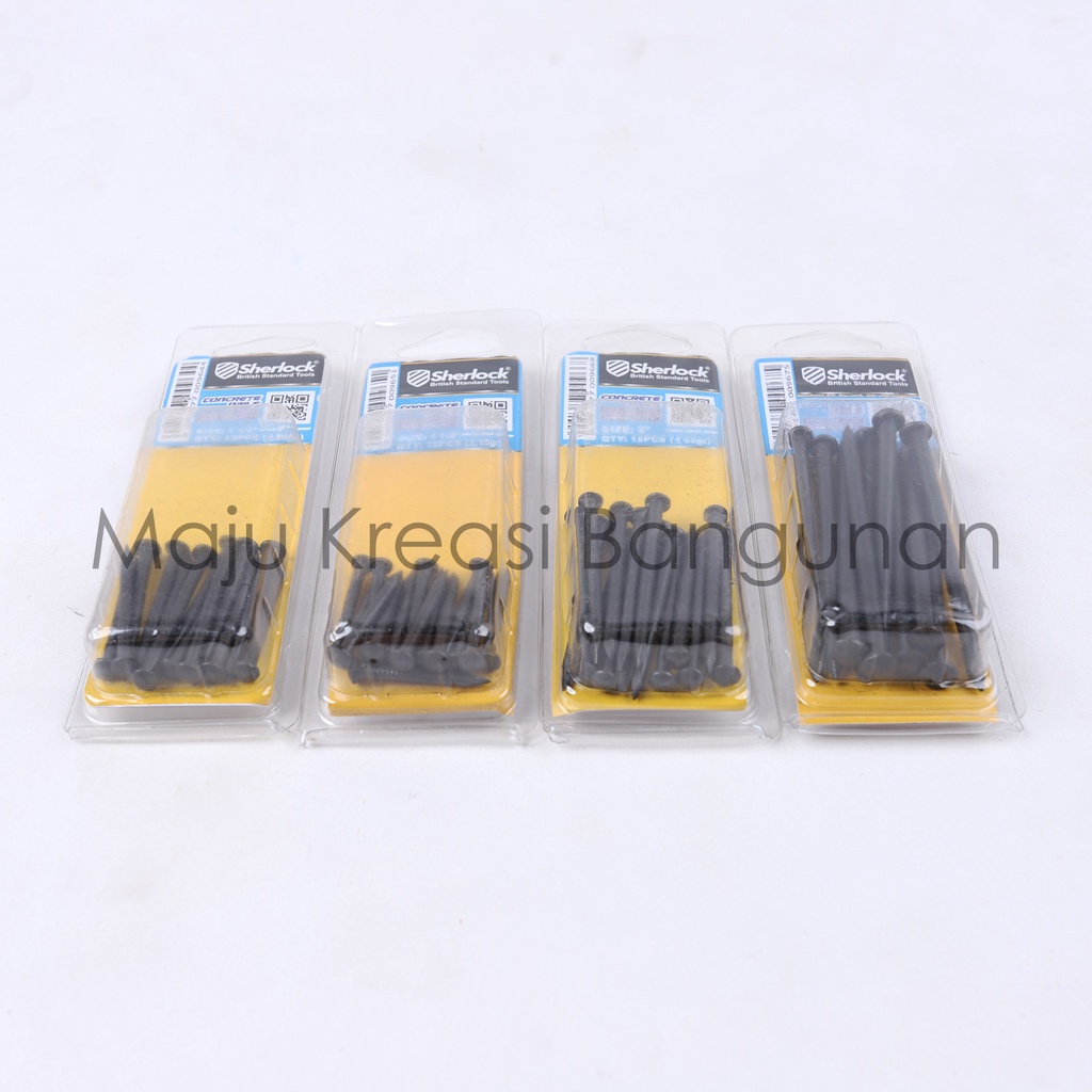 Paku Beton Hitam Sherlock 1 1/4 1/2 2 3 Inch 1.25. 1.5 Inci In Concrete Nail