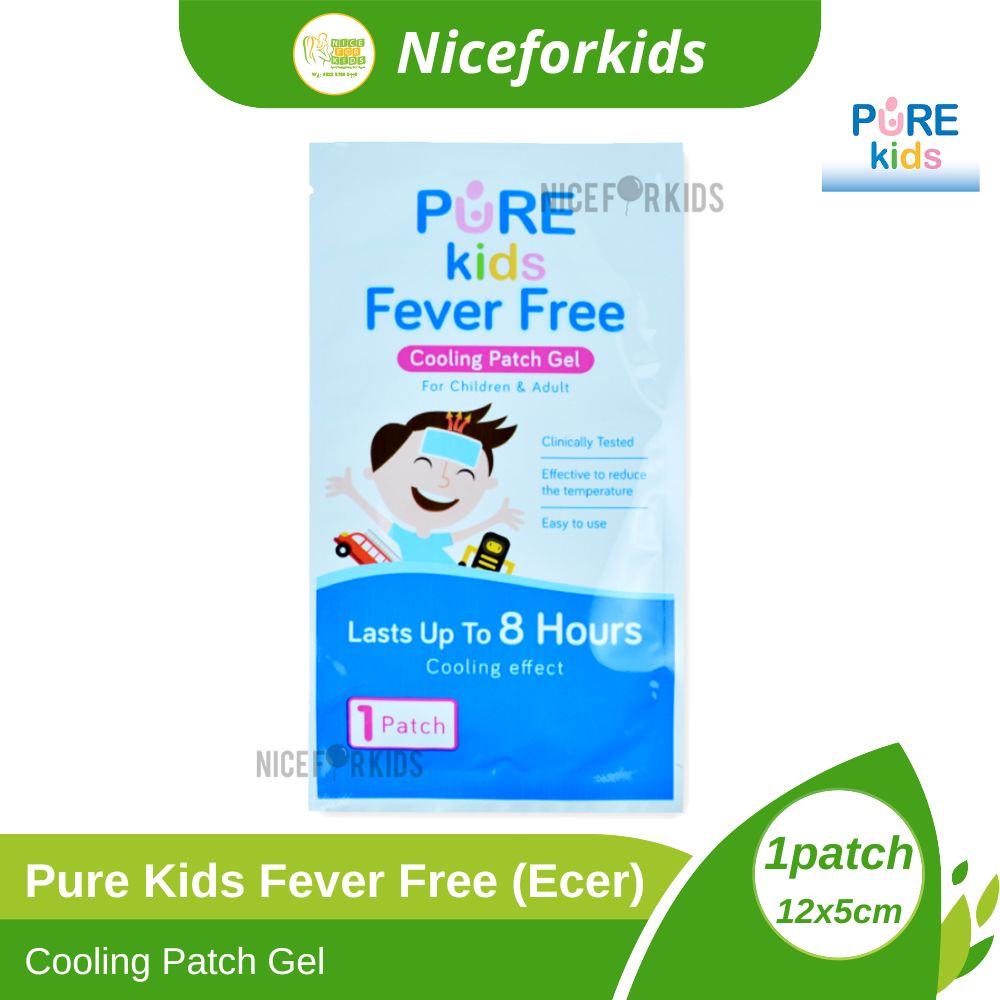 Pure Kids Fever Free Cooling Patch Gel ECER 1patch / Stiker Penurun Panas untuk Anak