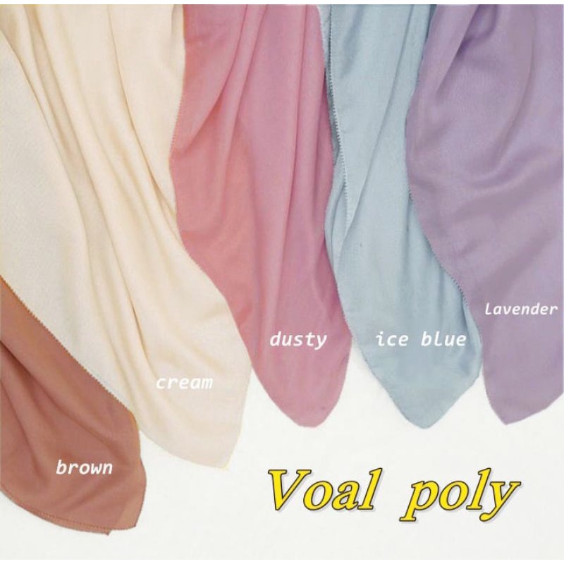 PROMO / VOAL POLLYA / JILBAB VOAL PREMIUM / GROSIR HIJAB / HIJAB SEGI EMPAT / VOAL POLOS  PREMIUM/ S