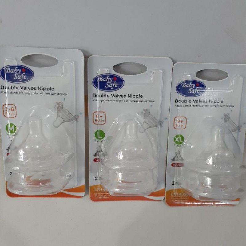 Baby Safe Nipple Wide Neck Nipple isi 2 pcs/ Dot botol wide neck