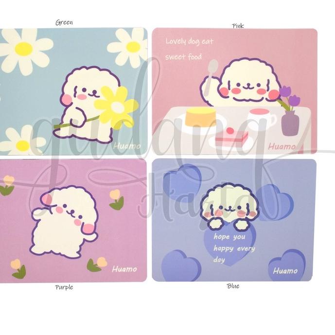 PALING BAGUS Mouse Pad White Poodle Anti Slip Motif Anjing Putih Lucu GH 317009 ♕ 885