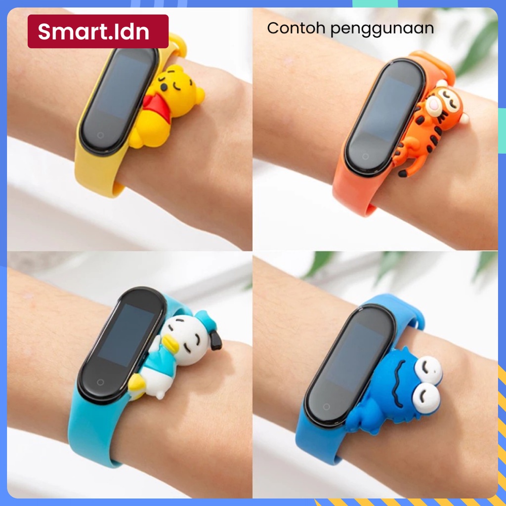 Tali Jam Tangan Pintar Seri Boneka Kartun Lucu 3D Smartwatch Strap Xiaomi Mi Band 6/5/4/3