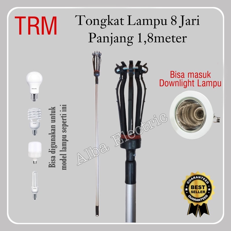 TONGKAT LAMPU 8 Jari 1,8m TRM Tongkat Lampu 8 Jari 1,8 meter Bisa untuk Downlight Tongkat Lampu 8 Jari Downlet