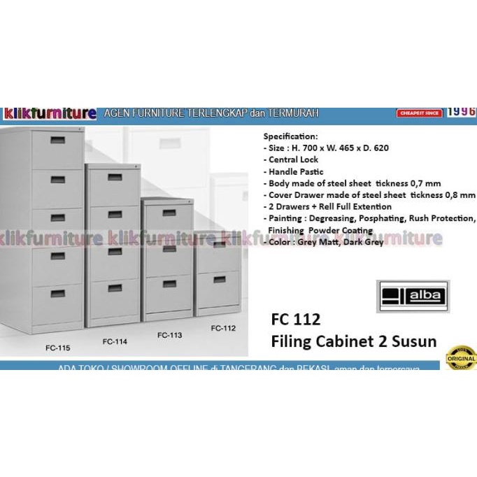 

FC 112 ALBA Filing Cabinet Besi 2 Susun