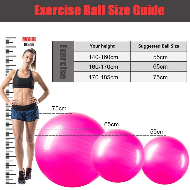 KAGK GymBall Bola Yoga Ibu Hamil Senam Bola Olahraga Pilates Fitness (Bonus Pompa)