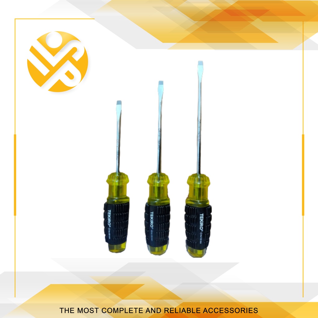 TEKIRO Obeng Plat Gagang Karet / Obeng Magnet / Screwdriver Magnet