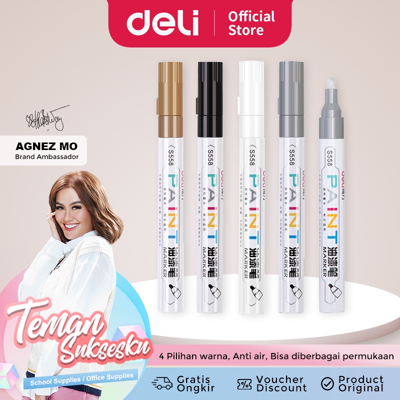 

Spidol Deli Permanen anti air Deli warna GOLD - S558