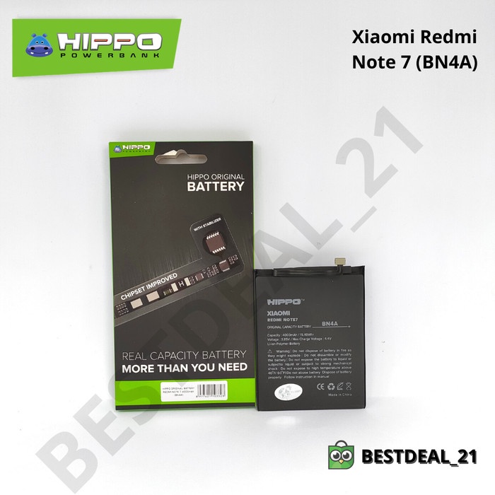 BATERAI HIPPO XIAOMI REDMI NOTE 7 BN4A ORIGINAL