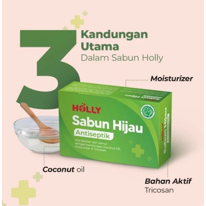 [BPOM] Holly Sabun Antiseptik  Hijau Box Tipe 80 40gr 60gr 80gr / Antiseptik Anti Bakteri Jamur / Sabun / MYMOM