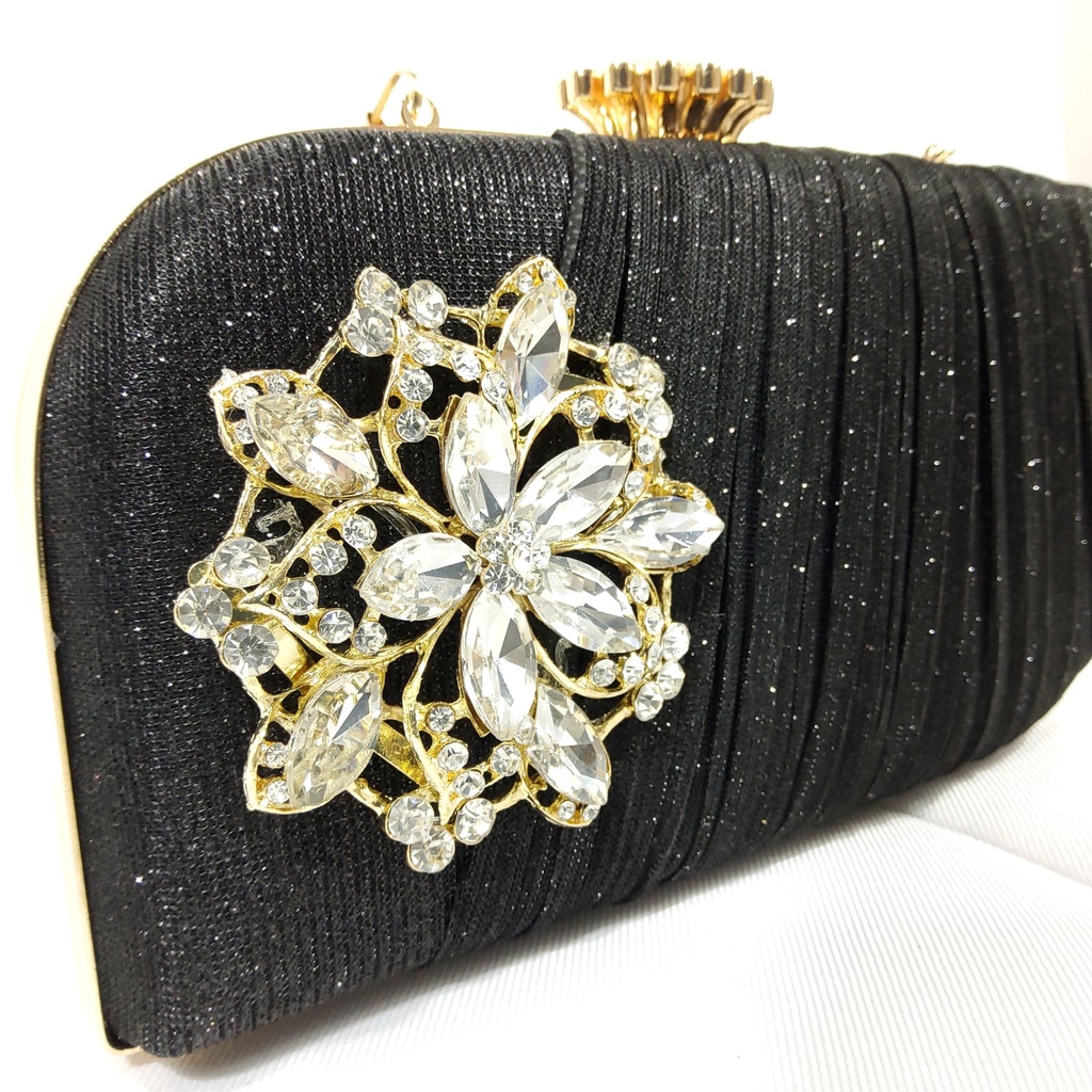 Model Baru! Clutch Pesta Farnell Import Tas Kondangan Wanita Diamond D6454
