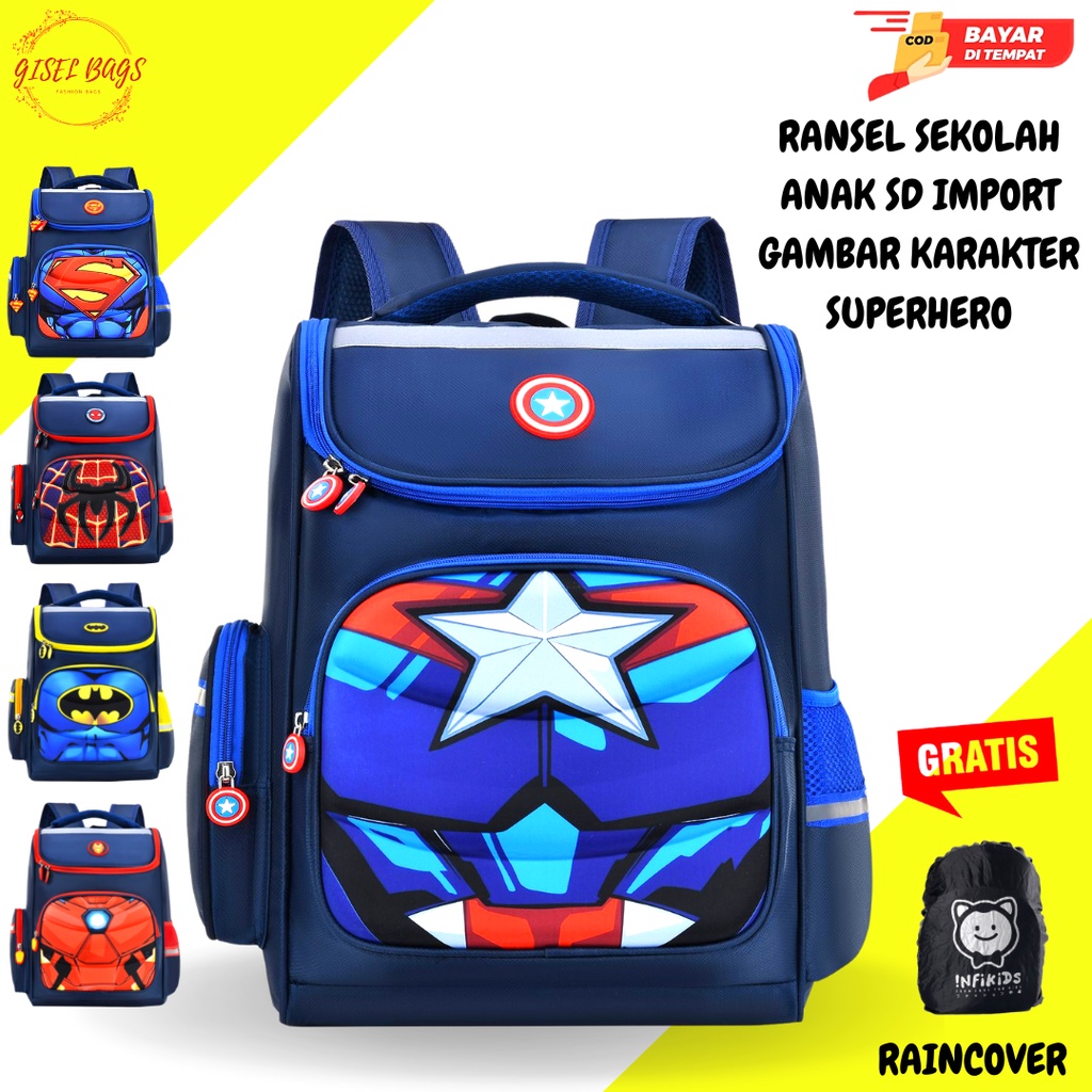 GSB TERMURAH Tas Ransel Anak Sekolah SD Laki Laki Timbul Ukuran Besar dan Luas IMPORT