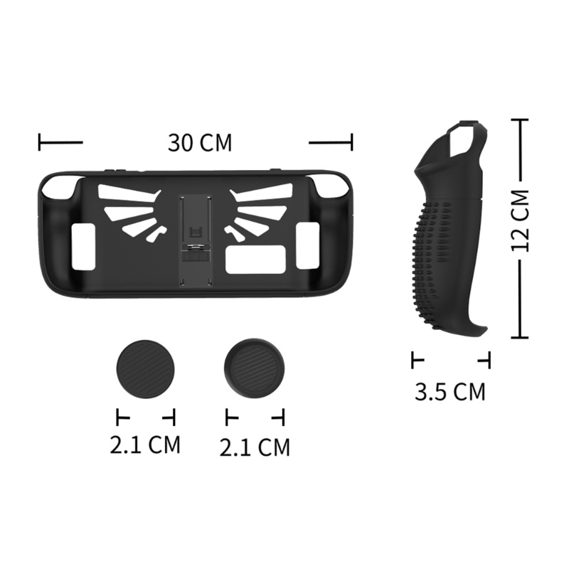 Zzz Untuk Steam Deck Silicone Cover Dengan Holder Penyangga Joystick Caps Gamepad Housing