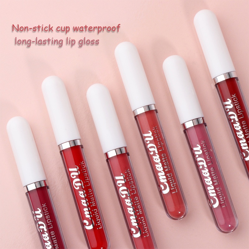 【COD】Lipstik 12 warna Liquid Matte Waterproof Long Lasting Lip Gloss Melting Matte Lip Tint Make Up / Velvet Matte Lip Cream Lipstik Soft Mist Yang Tahan Lama Import-CH