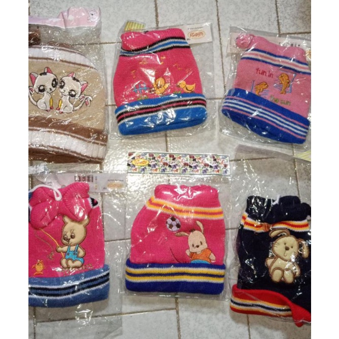Topi Bayi Rajut Tebal Bordir Cowok / Topi Bayi Laki Laki  Motif Bordir Lucu 0 - 12m