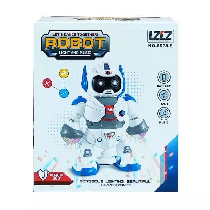 Mainan Anak Robot putih Dance/Robot Dance Musik LED