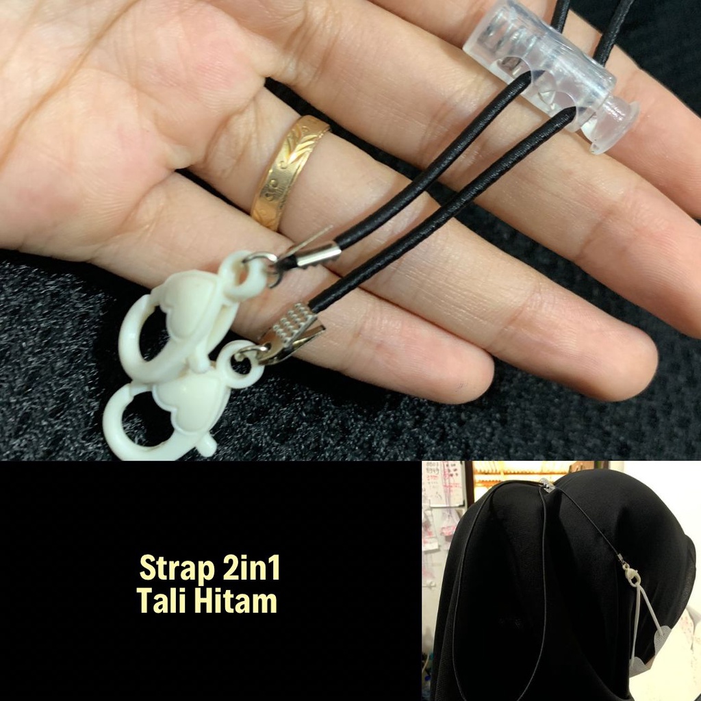 Strap Masker Tali || Strap masker 2 in 1 - Konektor Kalung Masker Karet Ulir Ceko Rantai