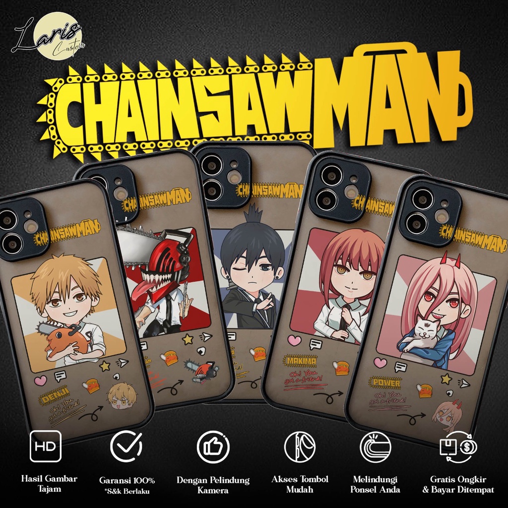Case Infinix Smart 4 5 6 Ram 2 6 Ram 3 Hd Note 7 8 10 10 Pro Hot 8 Laris Custom [ Chainsaw Man Chibi