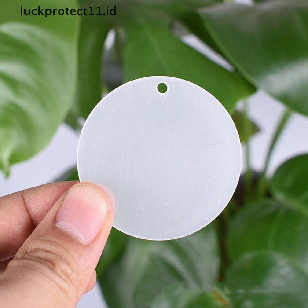 /Fashion Hot// Fashion// 50Pcs Blanko Gantungan Kunci Akrilik Dengan Gantungan Kunci Bulat Cakram Bening Lingkaran Liontin.