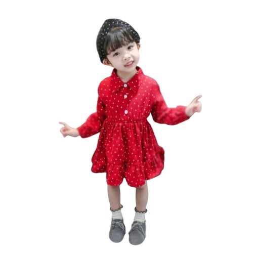 TokoMilkan Dress Anak Perempuan Motif Polka Lucu | Pakaian Anak Umur 1-6 Tahun