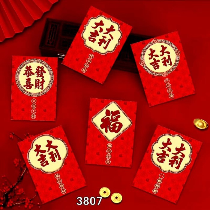 Angpao Netral Pendek Angpao FU Merah Imlek Grosir Angpao Fuk Tebal Ornamen Imlek Harga Grosir Termurah