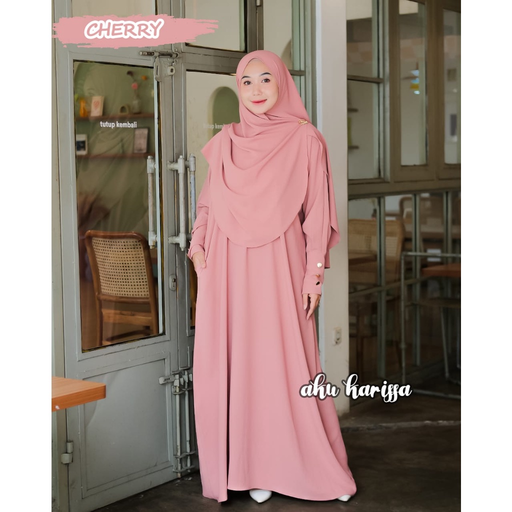 ABAYA SET KHIMAR NURFA SYAFIQAH ALMINETHA FATIA AKU KARISSA ORIGINAL BERLABEL terbaru modis remaja wanita muslimah terbaru