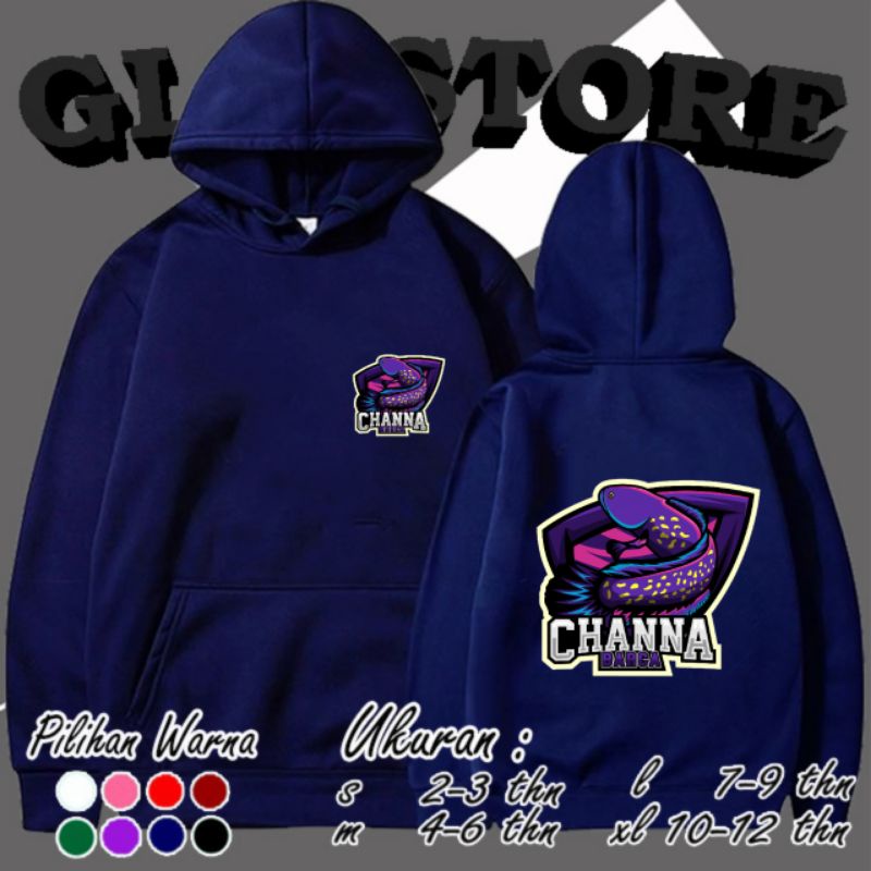 Jaket Hoodie Anak animal Ikan Channa Barca | Hoodie Animal Ikan Channa Barca
