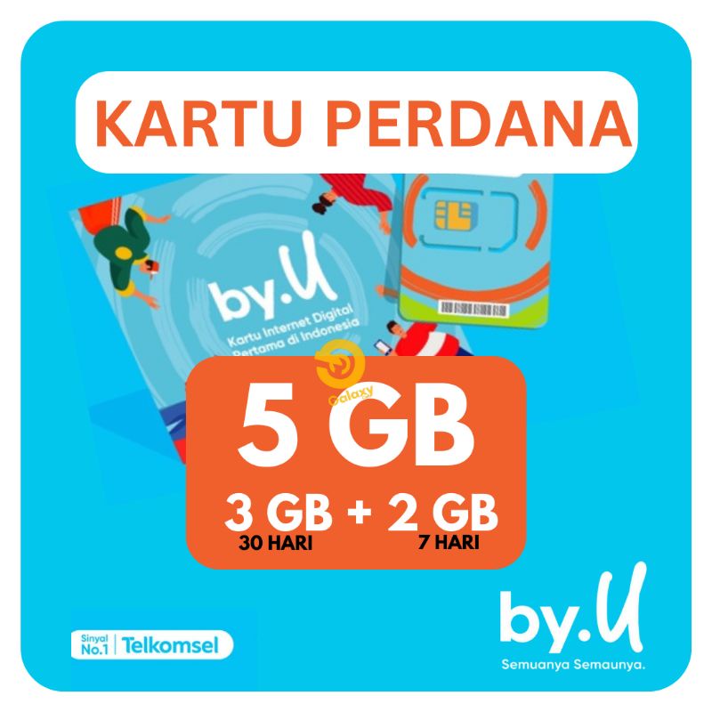 Kartu byU Perdana Kuota by.U 5 GB masa aktif 30 Hari