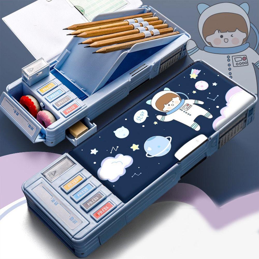 LANFY Pen Case Kawaii Kids Students Single Double Layer Large Capacity Korean Style Stationery Case