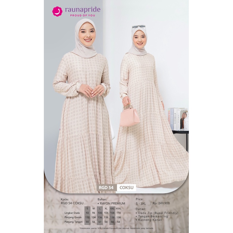 Gamis Rauna RGD 54 Terbaru 2023 / Fashion Muslim Gamis Dewasa / Baju / Rauna