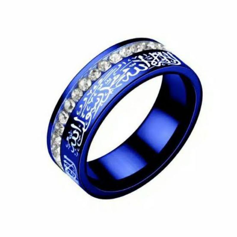 cincin titanium couple / motif tauhid syahadat permata termurah di sini pilihan variasi