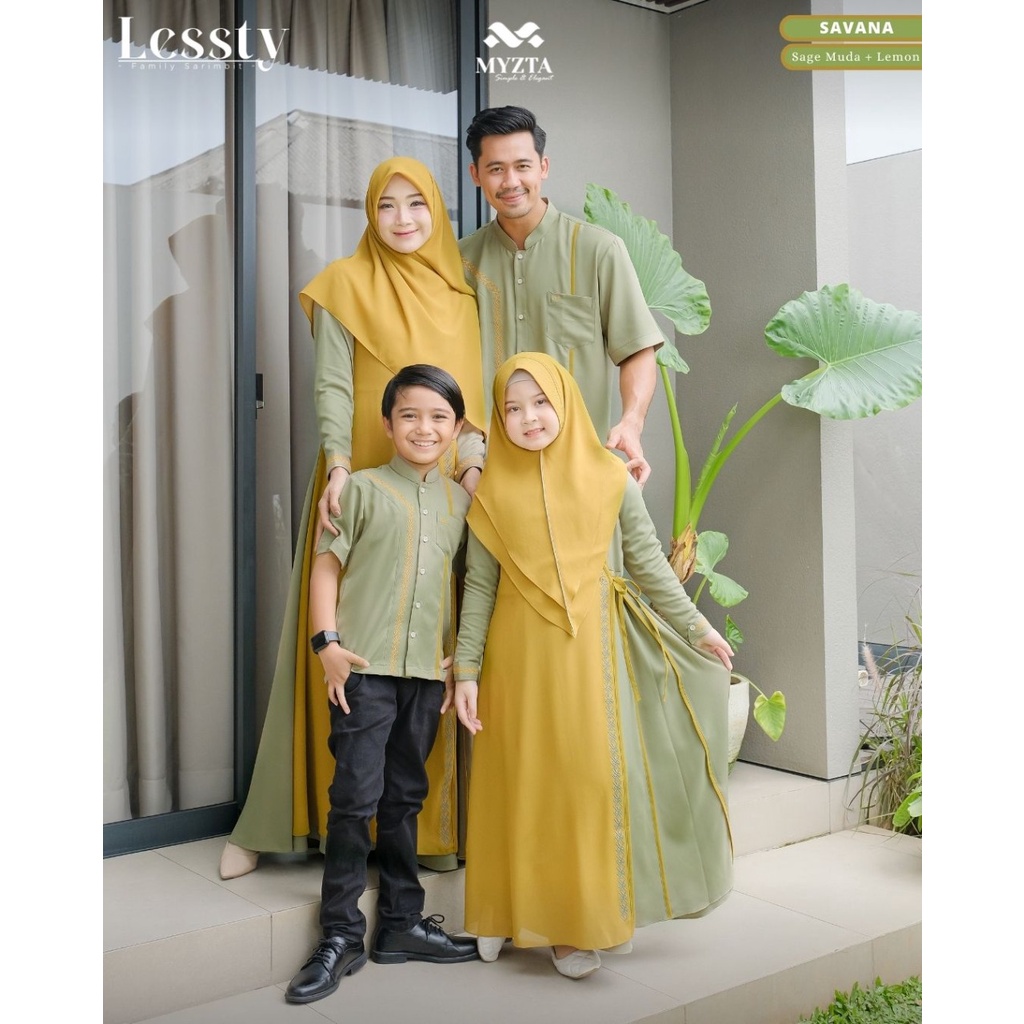 Sarimbit Keluarga. Sarimbit Lebaran. Sarimbit Muslim. Sarimbit Lessty Family - Myzta (READY STOK)