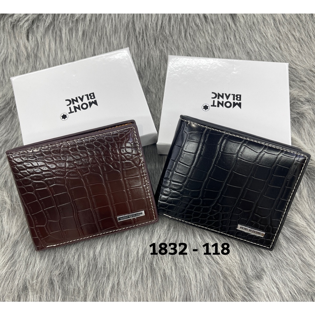 Dompet MONT BLANC kulit + box dompet pria IMPORT dompet lipat dompet polos dompet kartu