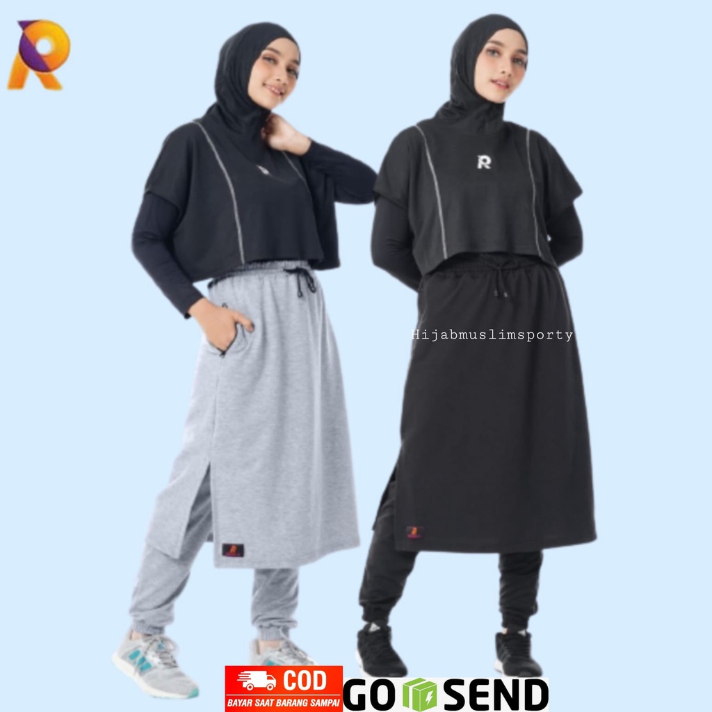 Rok Celana Olahraga Senam Wanita muslimah syari rok sport polos wanita Rocella Devana