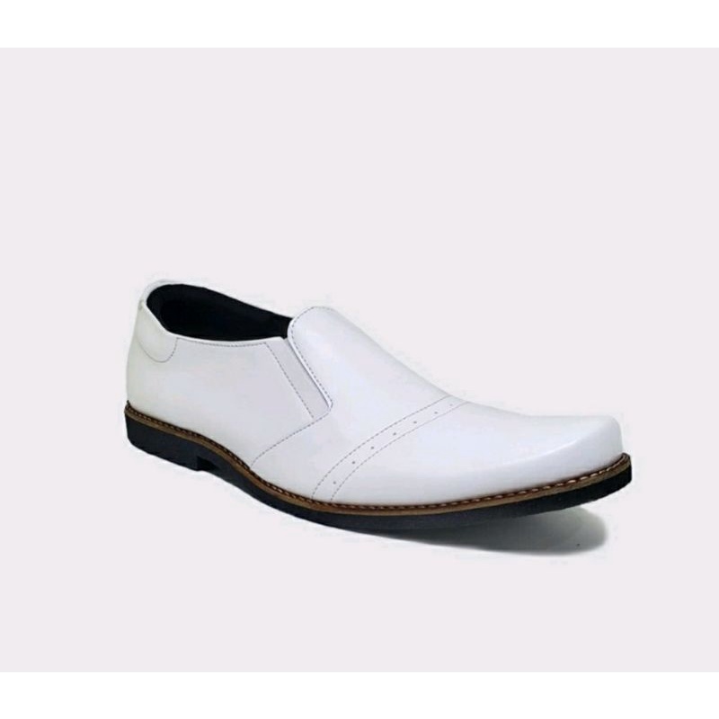 OXPORD Pria Big Size Shoes 43-44-45-46-47-48 Pantofel Kulit Putih Cowok Sepatu Slip On Perawat Akper JUMBO