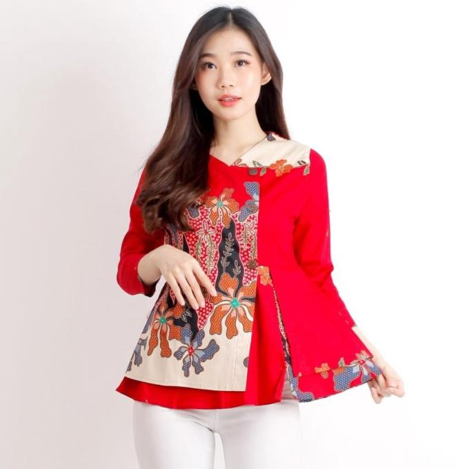 Baju Atasan Blouse Batik Wanita - Blouse Batik Wanita 184