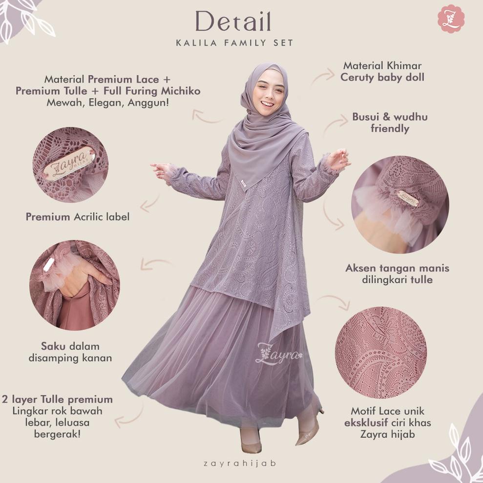 ((Kode)(S53V)✓) Zayra Hijab | Gamis Dewasa Kalila Family Set trending