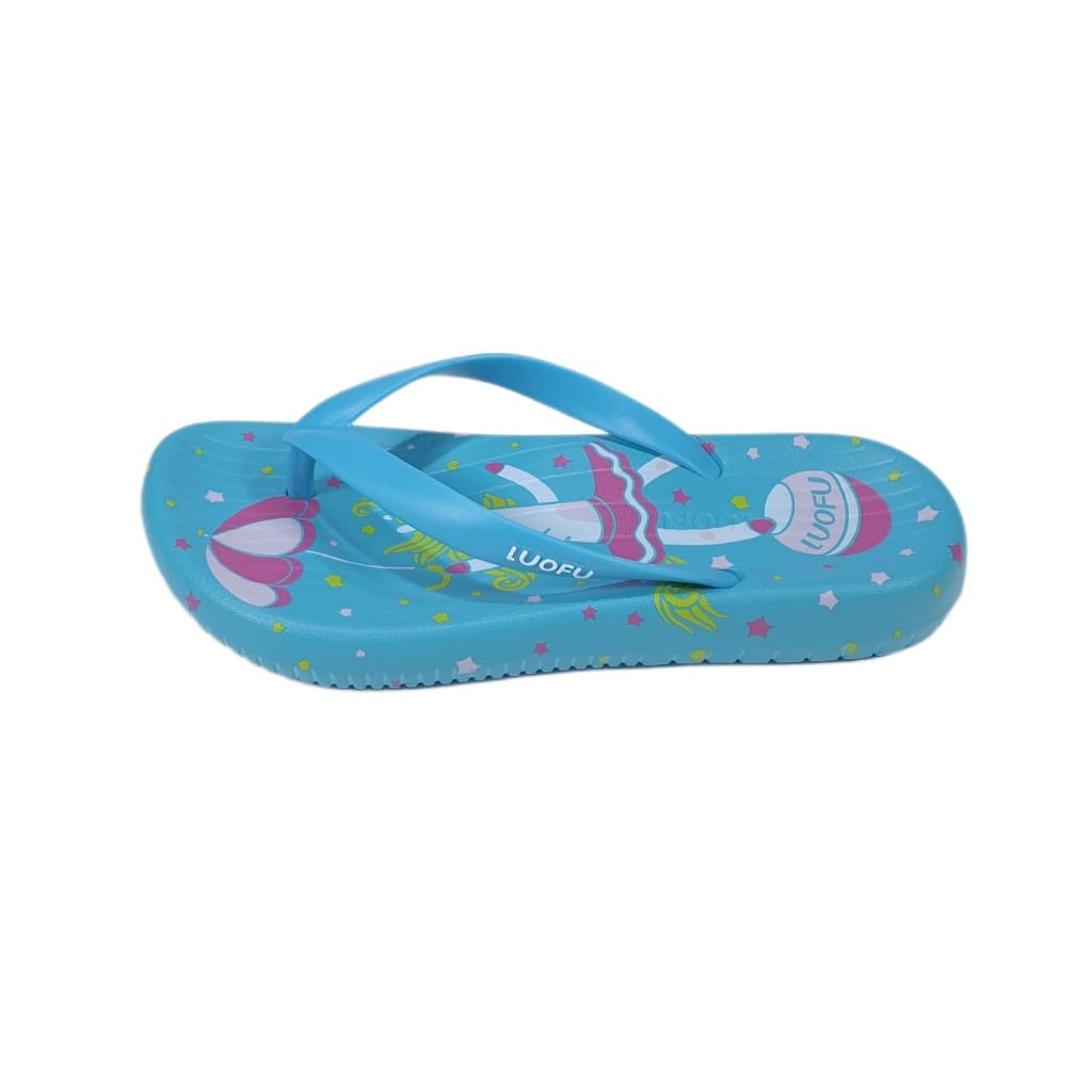 jelly sandal jepit anak cewek luofu sendal murah import E7202B-BK11