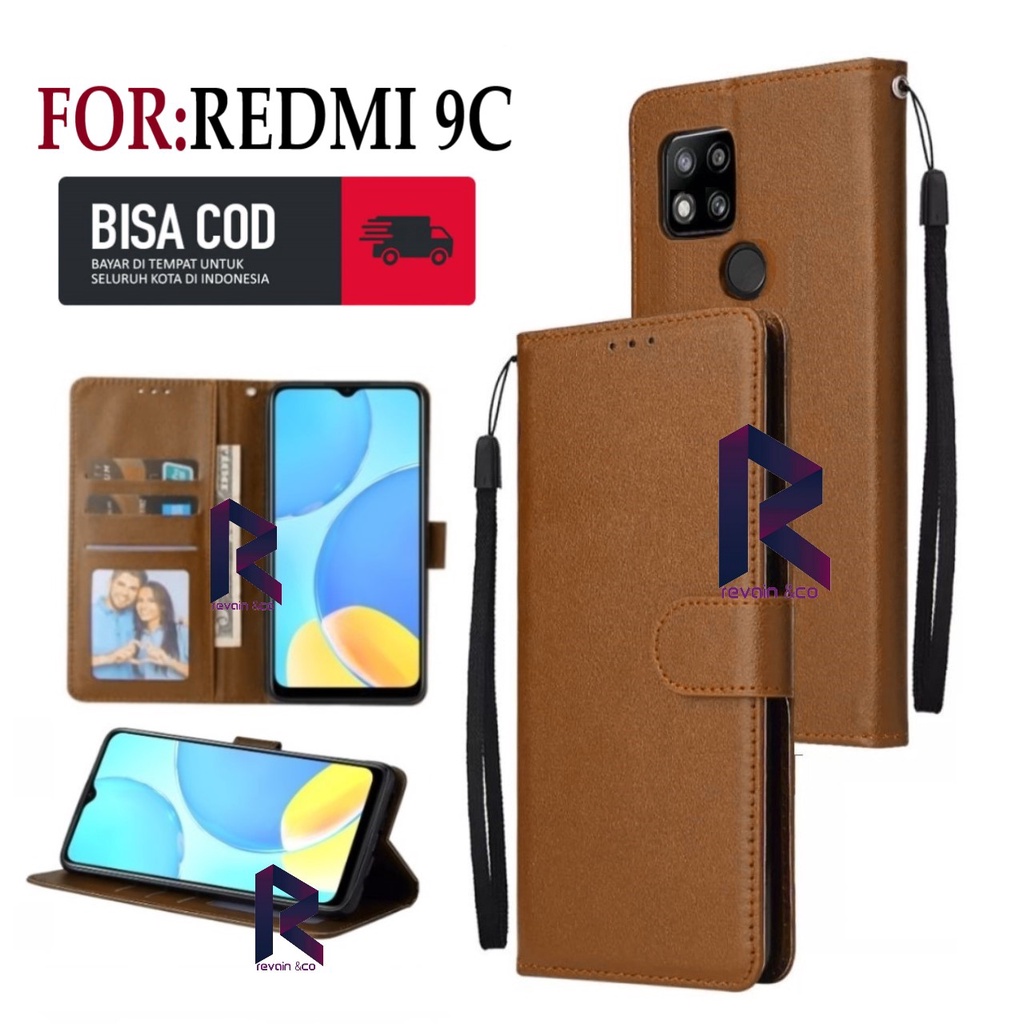 CASE XIAOMI REDMI 9C FLIP WALLET LEATHER KULIT PREMIUM SARUNG BUKA TUTUP KESING HP FLIP CASE XIAOMI REDMI 9C