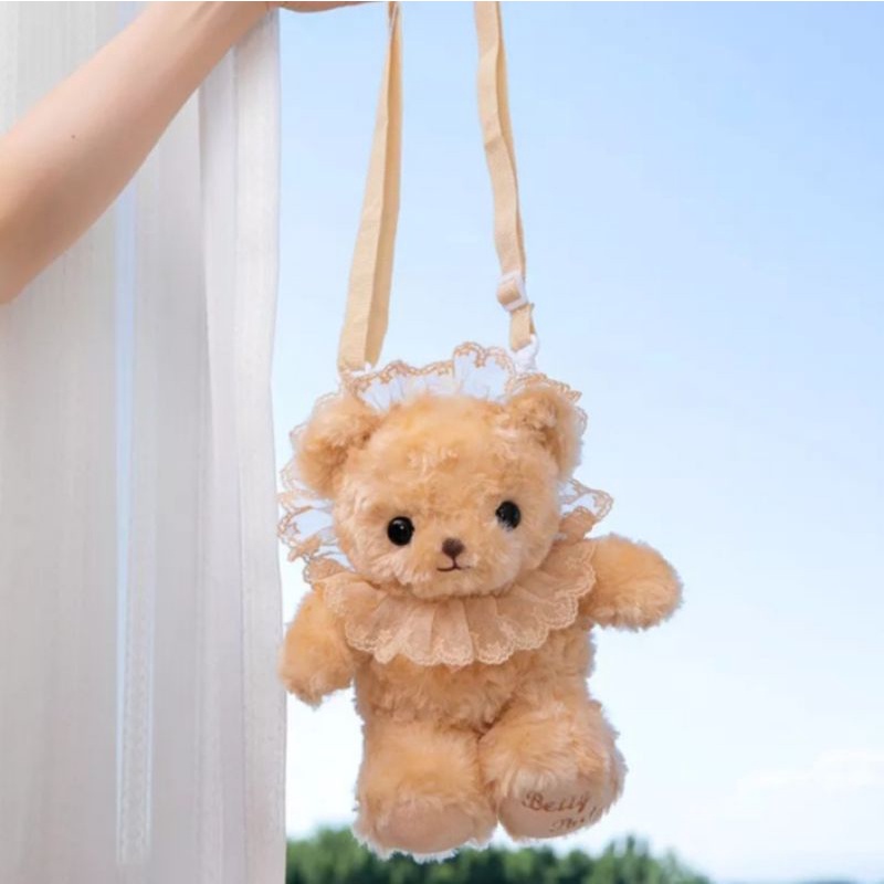HDS_BAG / Tas Selempang Wanita Boneka Beruang Merangkul Renda Tas Selempang Bulu beruang tas bulu termurah