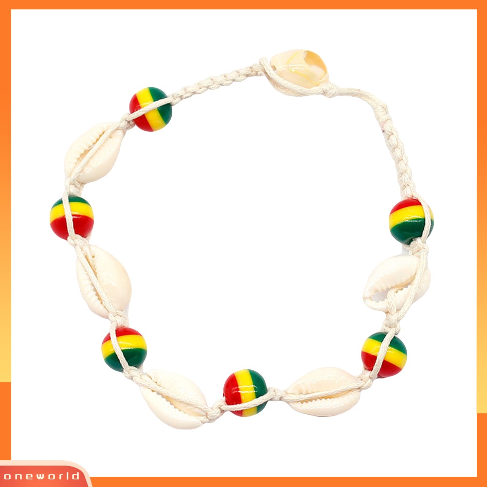[WONE] Cowrie Shell Warna-Warni Manik-Manik Pesona Gelang Kaki Gelang Kaki Wanita Anyaman Perhiasan Hadiah