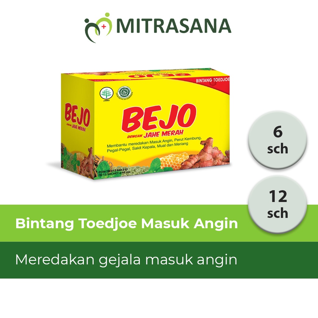 

BEJO Bintang Toedjoe Masuk Angin + Jahe Merah - isi 6 sachet - Membantu Meredakan Masuk Angin